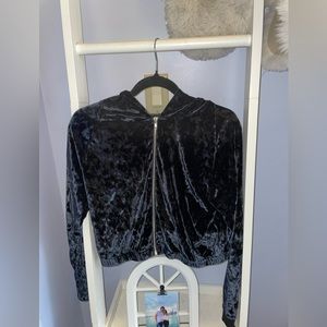 LA SENSA cropped hoodie zip up in velour